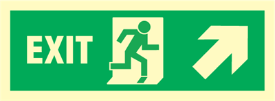 Jo Safety Exit right/up, arrow up Photoluminescent Self Adhesive Vinyl PV HR E 100 x 300 mm IMO 100006PVHR Jo Safety Exit right/up, arrow up Photoluminescent Self Adhesive Vinyl PV HR E 100 x 300 mm IMO 100006PVHR