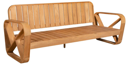 Stockamöllan Bålamöllan 3 seters sofa Teak med beige pute Inkl. puter Natur