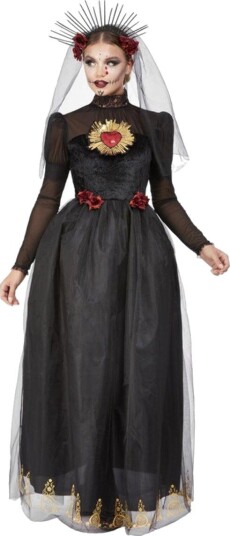 Smiffys Womens/Ladies Deluxe Bride Sacred Heart Day Of The Dead Costume