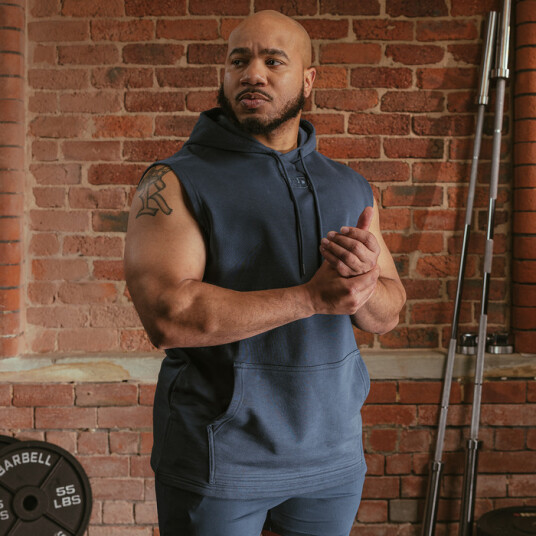 Sbd Apparel Serenity Sleeveless Hoodie Unisex Midnight Teal X large