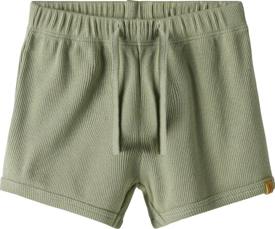 Lil" Atelier Shorts - Rib - NbmGago - Sjøgress - Lil Atelier - 68 - Shorts - Grønn - 62