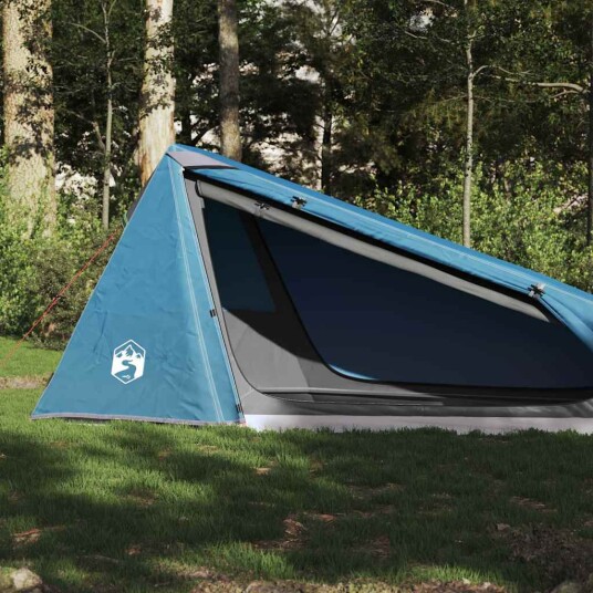 Tunneltelt for camping 1 person blå vanntett