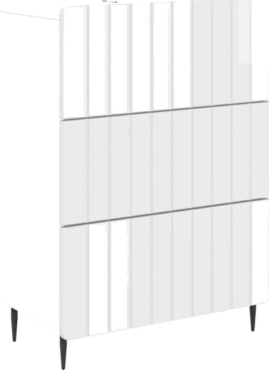 vidaXL Skuffeskap Høgglans hvit 66 x 34,5 x 92 cm Konstruert tre