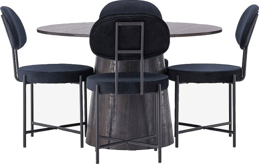 Venture Home Spisegruppe Lanzo med 4 stk stoler Stella Svart Venture Home Spisegruppe Lanzo med 4 stk stoler Stella Svart