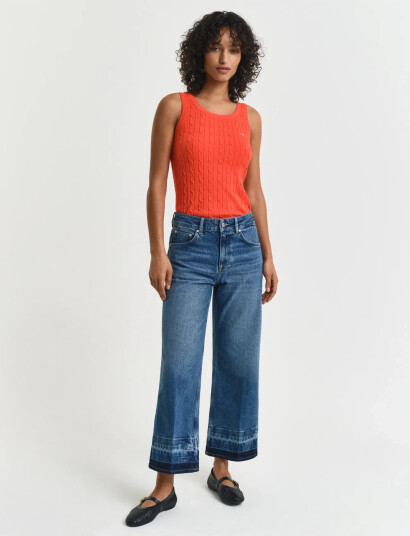 Gant Cropped Flare Hem Detail Jeans Blue 30