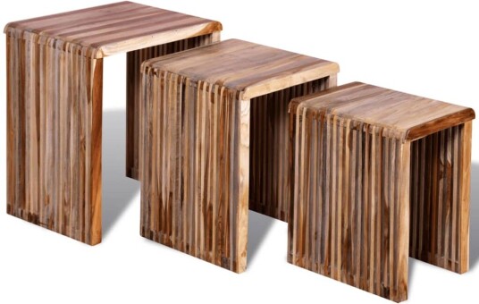 Settbord 3 deler gjennvunnet teak 8718475931263