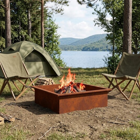 vidaXL Bålplassring Rusten 90 x 90 x 25 cm Cortenstål