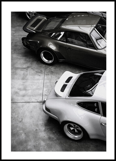 Classic Porsche in Black and White Plakat Plakat / 50x70cm