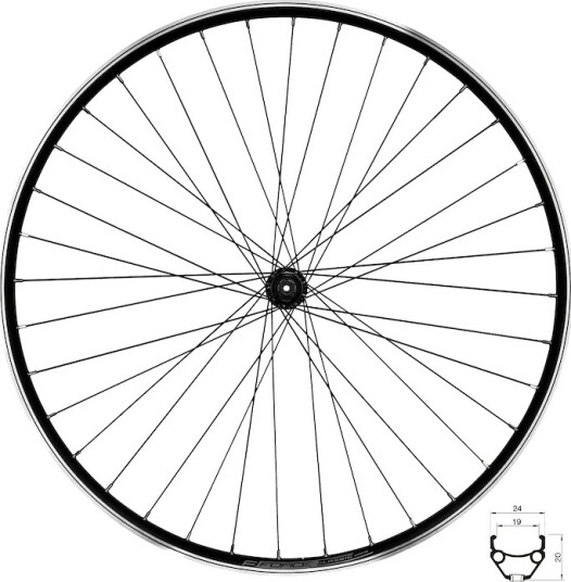 Force Classic forhjul 28" felgbremser 36 eiker Force Classic forhjul 28" felgbremser 36 eiker