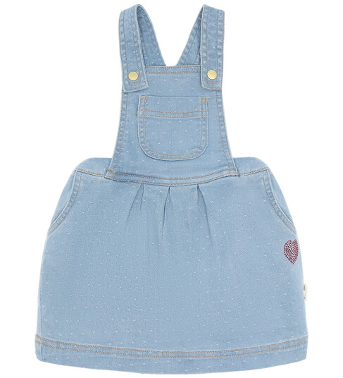 Hust And Claire Kjole HCCaroline Dotty Blue Denim 7 år 122 Kjole Blå
