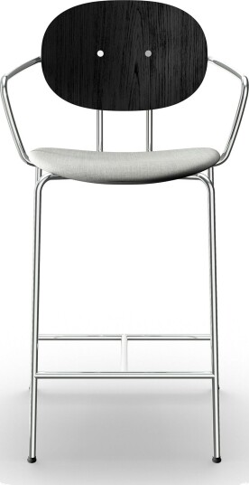 Sibast Furniture Piet Hein Barkrakk Krom med Armlener Sort Eik og Remix 123