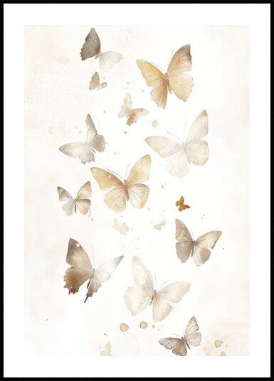 Soft Butterflies Plakat Plakat / 21x30cm
