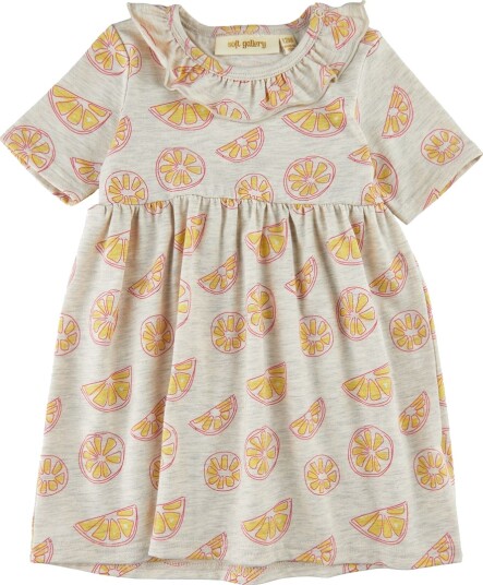 Soft Kjole SgJenni Oranges Light Grey Melange AOP Soft 74 Kjole Grå