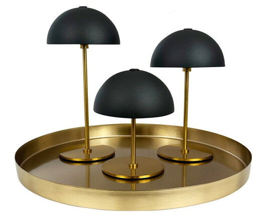 Dyberglarsen Along Portable Bordlampe 3 pcs. Mini m/Brett Svart/Messing