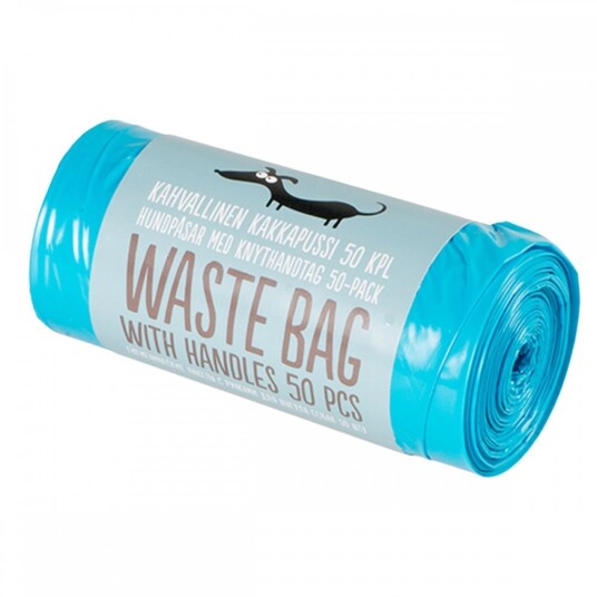 Little & Bigger Hundepose Med Håndtak 50-Pk (Turkis)