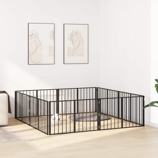 Vidaxl Hundeluke 8 Stk. Svart 100 X 60 cm Galvanisert Stål