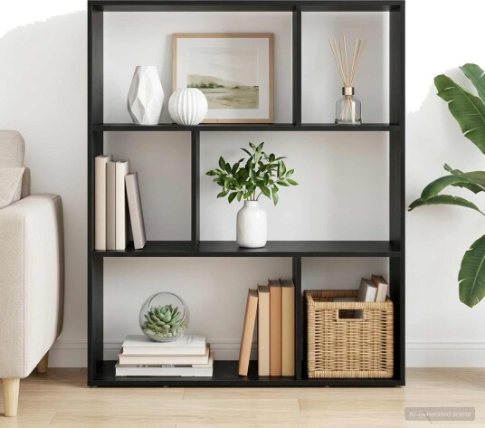 vidaXL Bokskap 102 x 29 x 103,5 cm Konstruert tre Svart eik