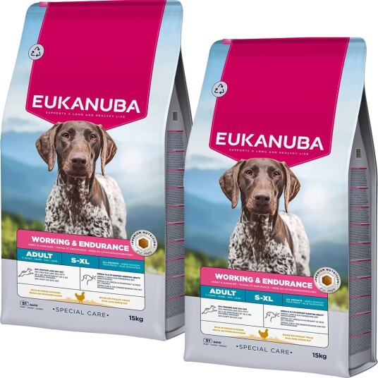 Eukanuba Adult Dog Special Care Working & Endurance Tørrfôr 2x15kg