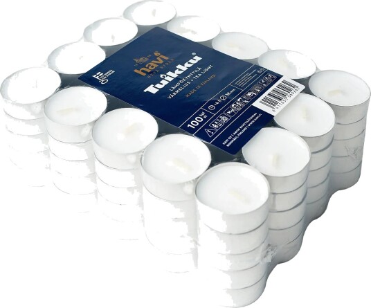 Havi Havi Tuikku Tea Light Candle 100 Pack   White   H:28CM