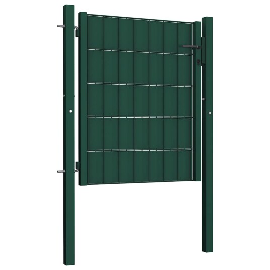 Gjerdeport PVC og stål 100x100 cm grønn