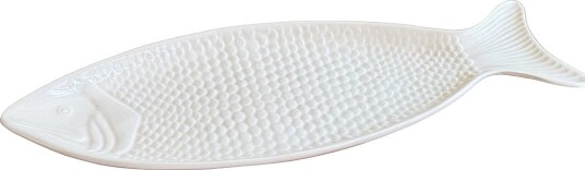 Caja Company Fish Dish White, Medium - WHITE - 40X17 cm.H3 cm