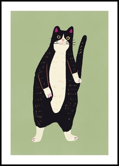 Black and white cat 02 Plakat Plakat / 21x30cm