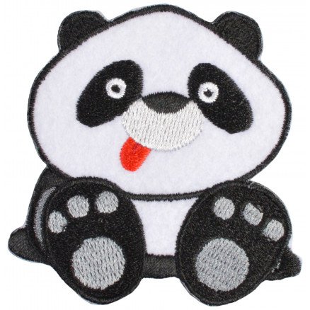 Vj Green Strykejernsklistremerke Sittende panda 6,4x6,5 cm