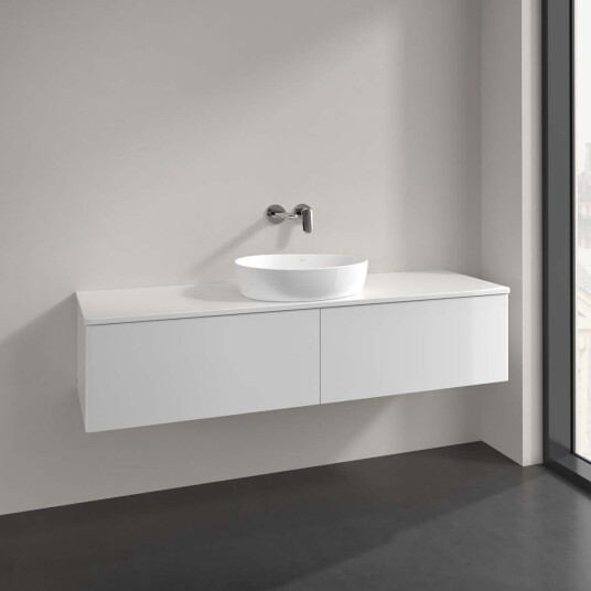 Villeroy & Boch Antao Servantskap med 2 skuffer 160x50x36 cm m/lys Hvit Høyglans Villeroy & Boch Antao Servantskap med 2 skuffer 160x50x36 cm m/lys Hvit Høyglans