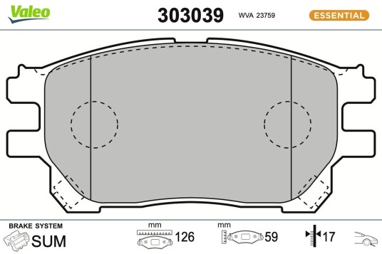 Bremseklosser VALEO 303039