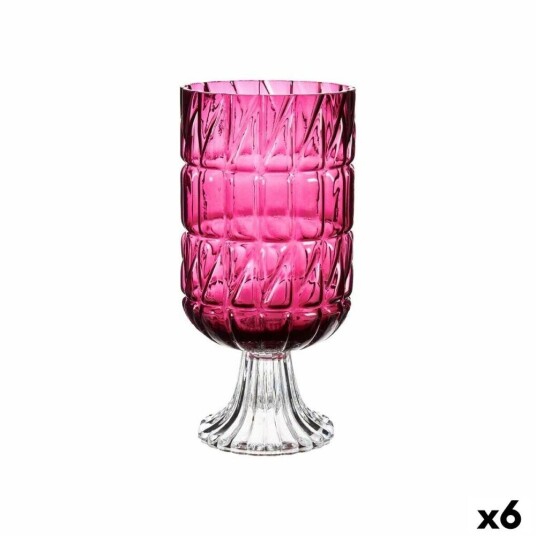 Gift Decor Vase Gravering Mørkerosa Krystall 13 X 26,5 X 13 Cm (6 Enheter)