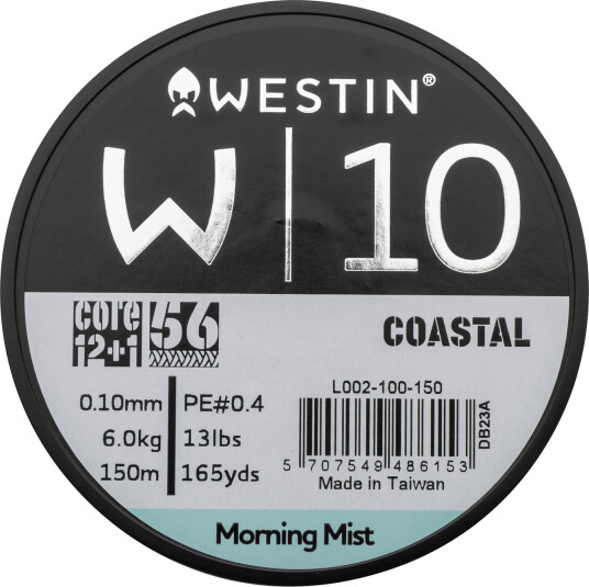 Westin W10 13 Braid Coastal 0.10mm 150m 6.0kg, fiskesene multifilament 0.10mm 150m 6.0kg Coastal Morning Mist