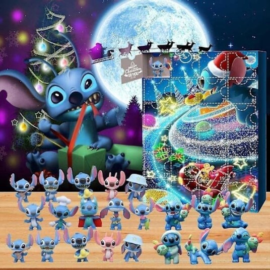 Anime Stitch Jul Adventskalender Kompatibel for Barn 24 Dagers Julnedtelling 24 St Tecknede Leksaker Pynt
