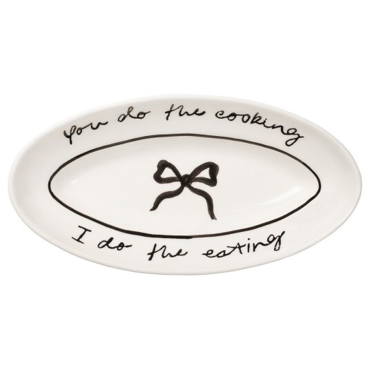 Pick A Poppy Bow Serveringsfat 26 cm Sort