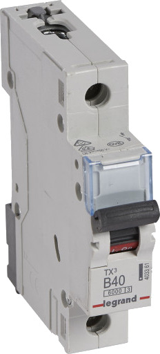 Legrand 10 stk TX³ MCB automatsikring B40 1P 1M 6/6kA