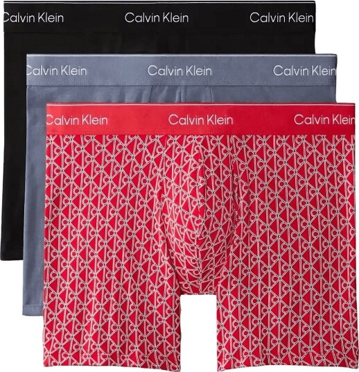Calvin Klein Boxer Brief 3Pk BLACK PREP EMBLEM GOJI BERRY GRISAI XS