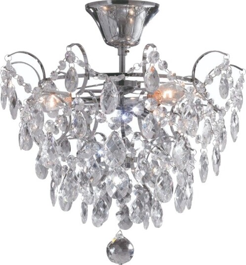 Rosendal Taklampe  Diameter 36 Cm  Krom