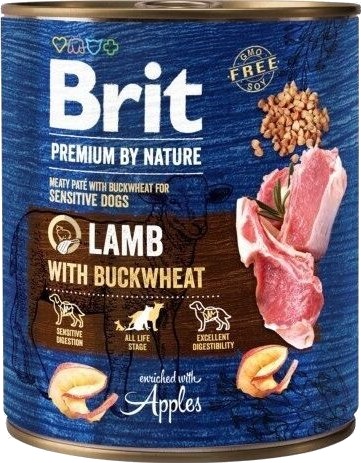 Brit Premium By Nature & Bokhvete Våtfôr Boks Lam 800 G
