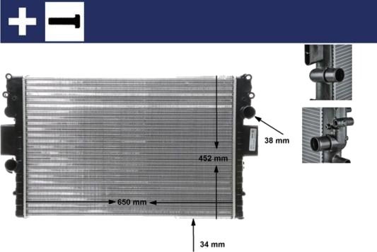 Radiator, motorkjøling MAHLE CR 1551 000S