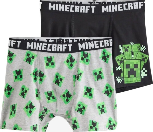Lindex 2 Pack Minecraft Boxer Shorts BLACK 158/164