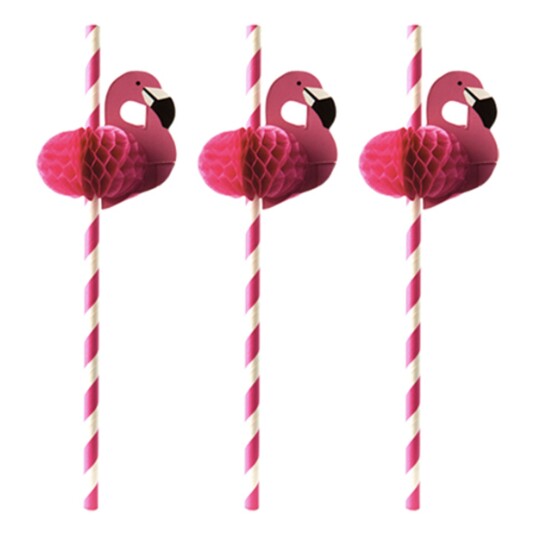 Papstar Pappsugerør Flamingo  50-pakning