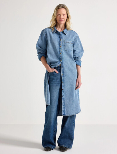 Lindex Shirt Dress Nadja Blue XS