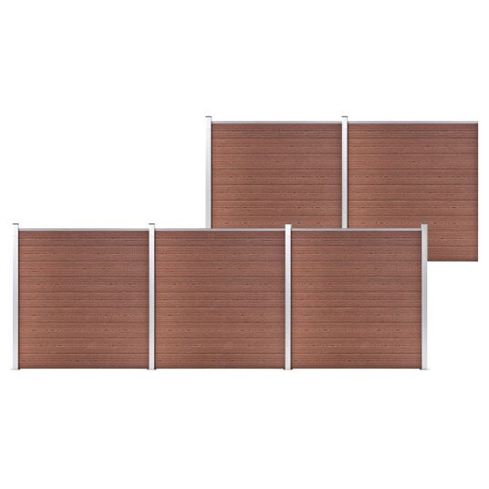 vidaXL Hagegjerde WPC 872x186 cm brun