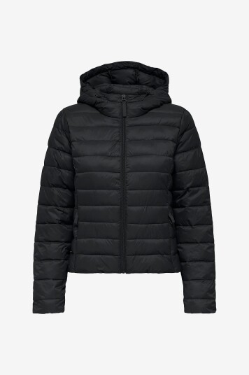 Only   Jakke onlTahia LW Quilted Hood Jacket   Svart