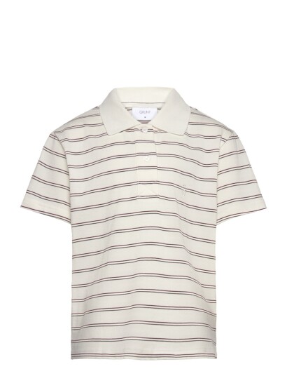 Grunt Grliv Stripe Ss Polo Tee Cream M/12Y