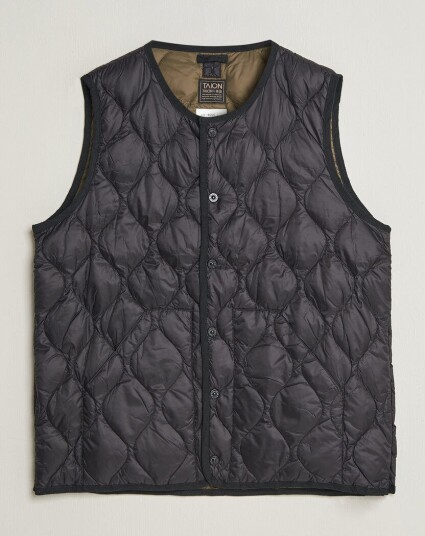 TAION Military Crew Neck Down Vest Black TAION Military Crew Neck Down Vest Black