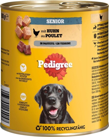 Pedigree Våtfôr Senior Classic I Paté Kylling 12 X 800 G