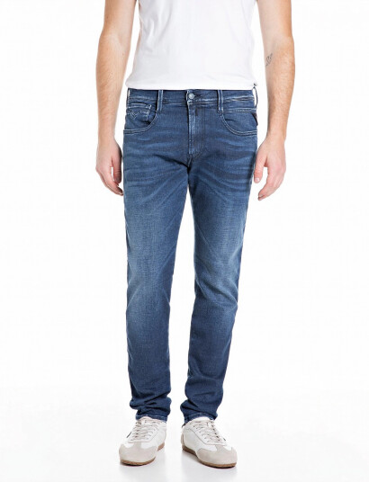Replay Anbass Trousers Slim Hyperflex Matrix Blue 38 x 32 Replay Anbass Trousers Slim Hyperflex Matrix Blue 38 x 32