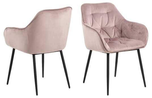 Bruks spisestuestoler med armlener rosa.