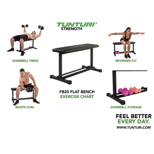 Tunturi Fitness FB20 Flat Bench, Träningsbänkar Tunturi Fitness FB20 Flat Bench, Träningsbänkar