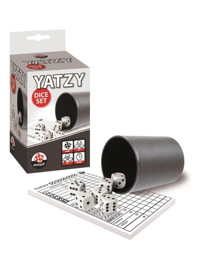 Danspil Yatzy Spillebrett med 5 Terninger - For Alderen 7+ år
